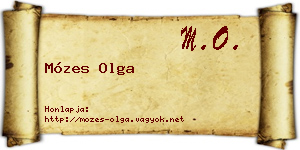 Mózes Olga névjegykártya
